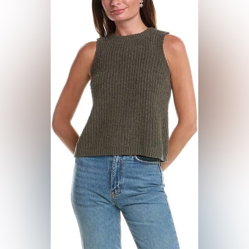 Eileen Fisher Cotton Fluff Crew Neck Tank in Grove